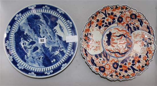 A Chinese export dish and an Imari dish